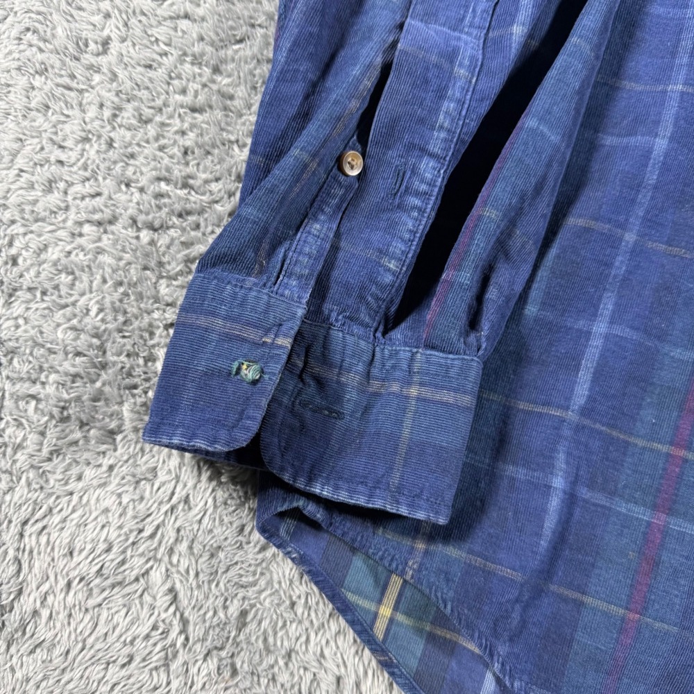 Vineyard Vines Button Down Shirt Mens XL Blue Corduroy Plaid Classic Fit Tucker - Picture 4 of 7